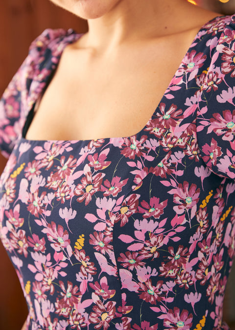 Timeless Tapestry Square Neck Dress