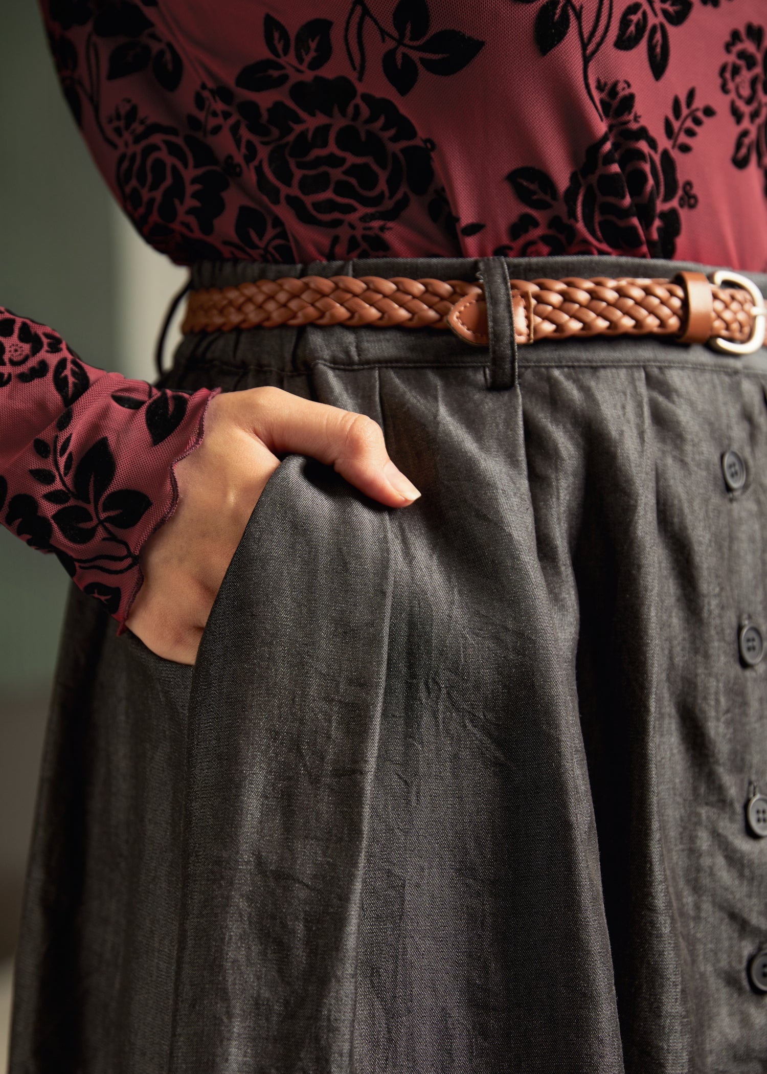 Bookstore's Best Chambray A-Line Skirt (Final Sale)