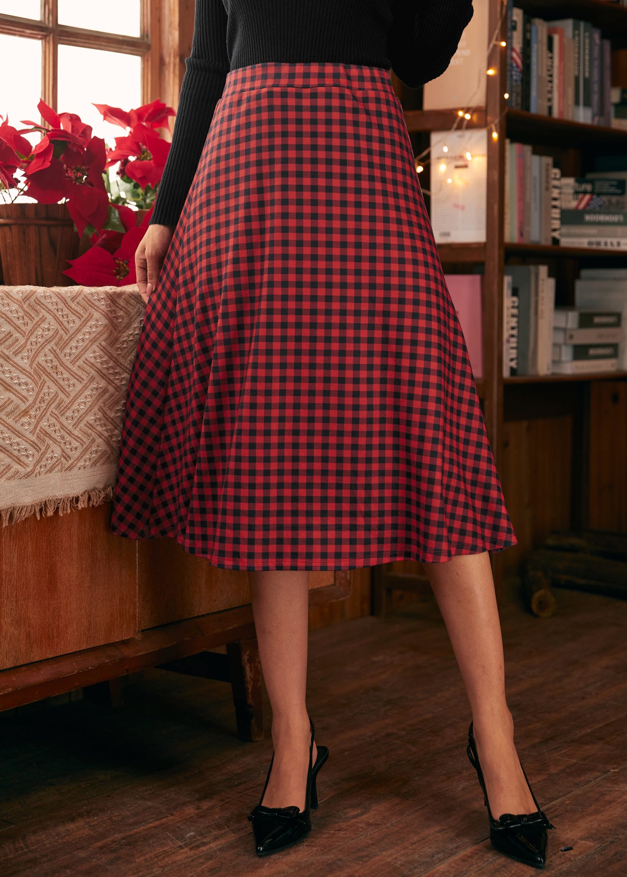 UPGRADED EVENT WOVEN MIDI SKIRT