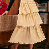 Vintage Tales Tiered Midi Skirt