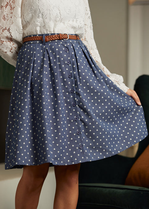 Bookstore's Best Chambray A-Line Skirt