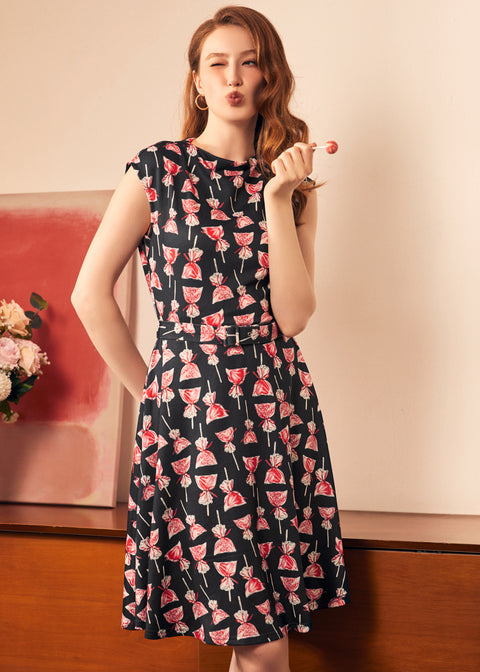 Eclipse Elegance Fit & Flare Dress