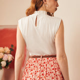 Retro Rendezvous Tie-Neck Top (Final Sale)