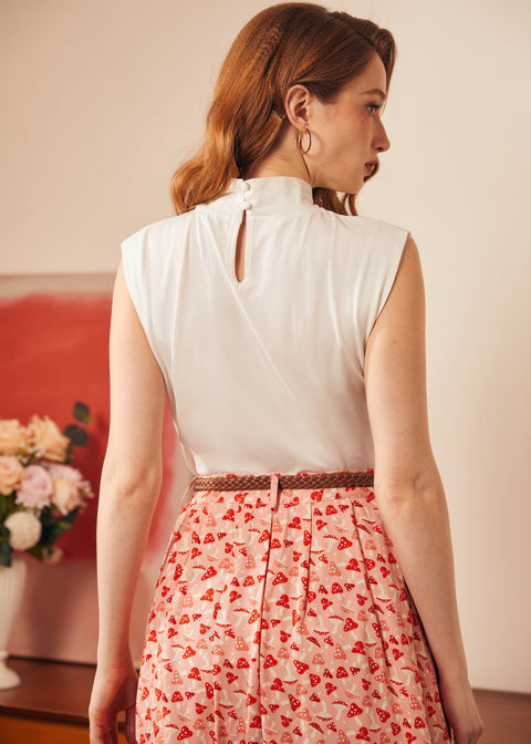 Retro Rendezvous Tie-Neck Top