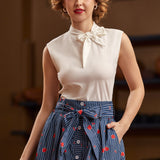 Retro Rendezvous Tie-Neck Top (Final Sale)