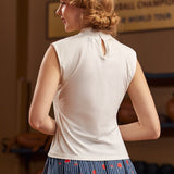 Retro Rendezvous Tie-Neck Top (Final Sale)