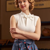 Retro Rendezvous Tie-Neck Top (Final Sale)