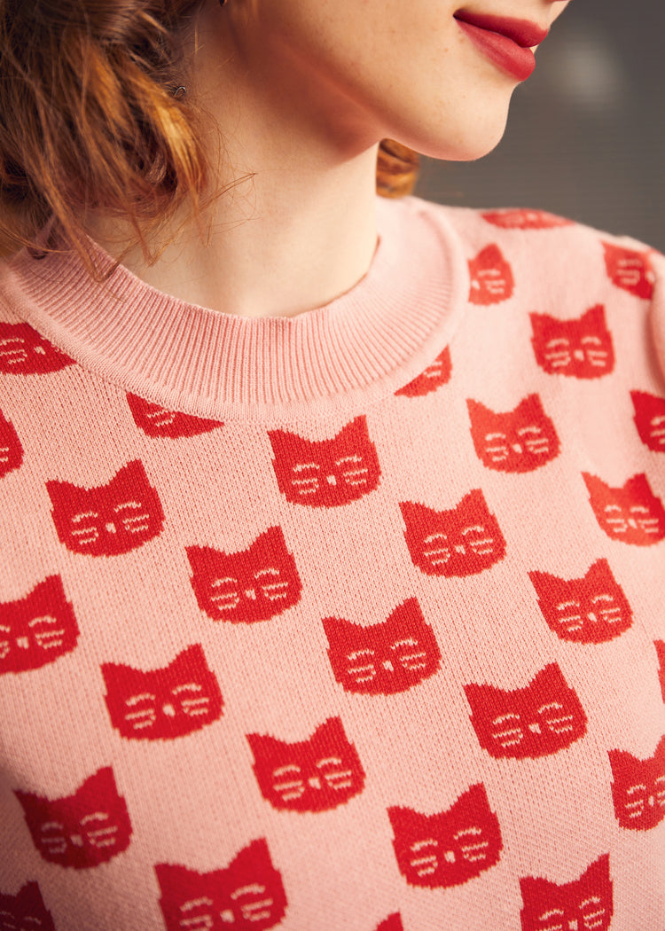 Retro Radiance Puff Shoulder Sweater