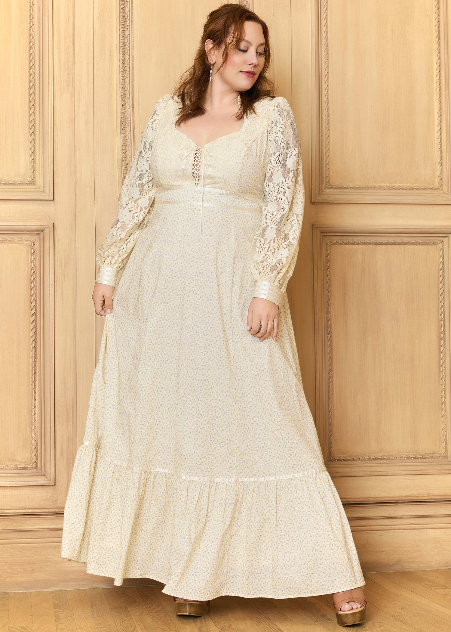 GUNNE SAX for ModCloth Jacqueline High Collar Prairie Maxi Dress