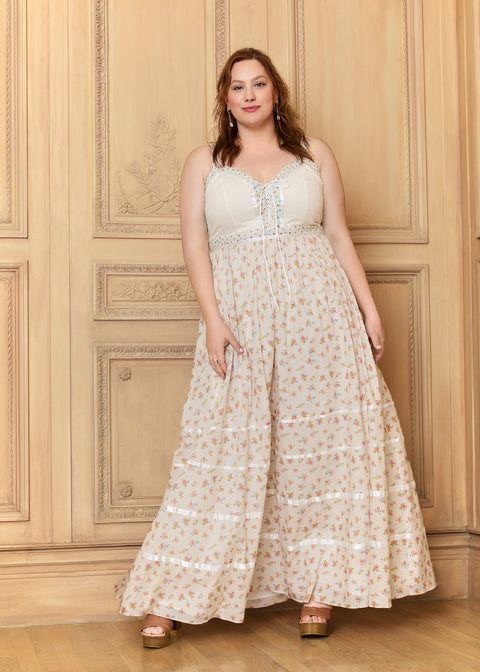 GUNNE SAX for ModCloth Reyna Lace-Up Maxi Dress