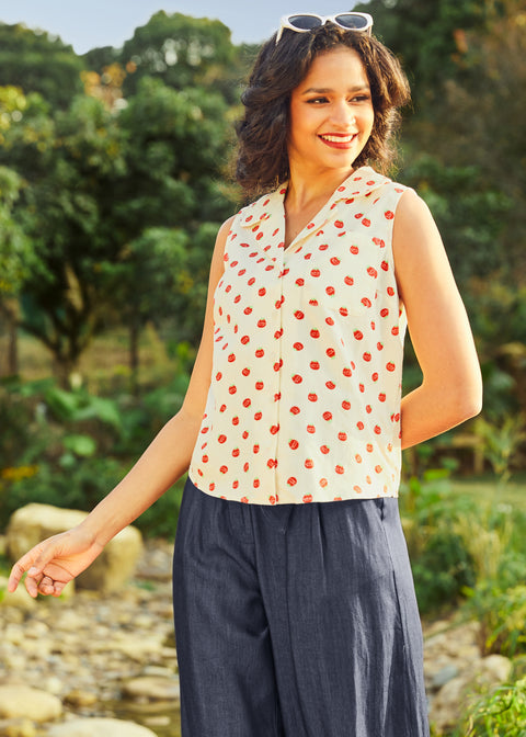 Gala Glitter Sleeveless Blouse