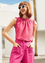 Raspberry Ruffle Blouse