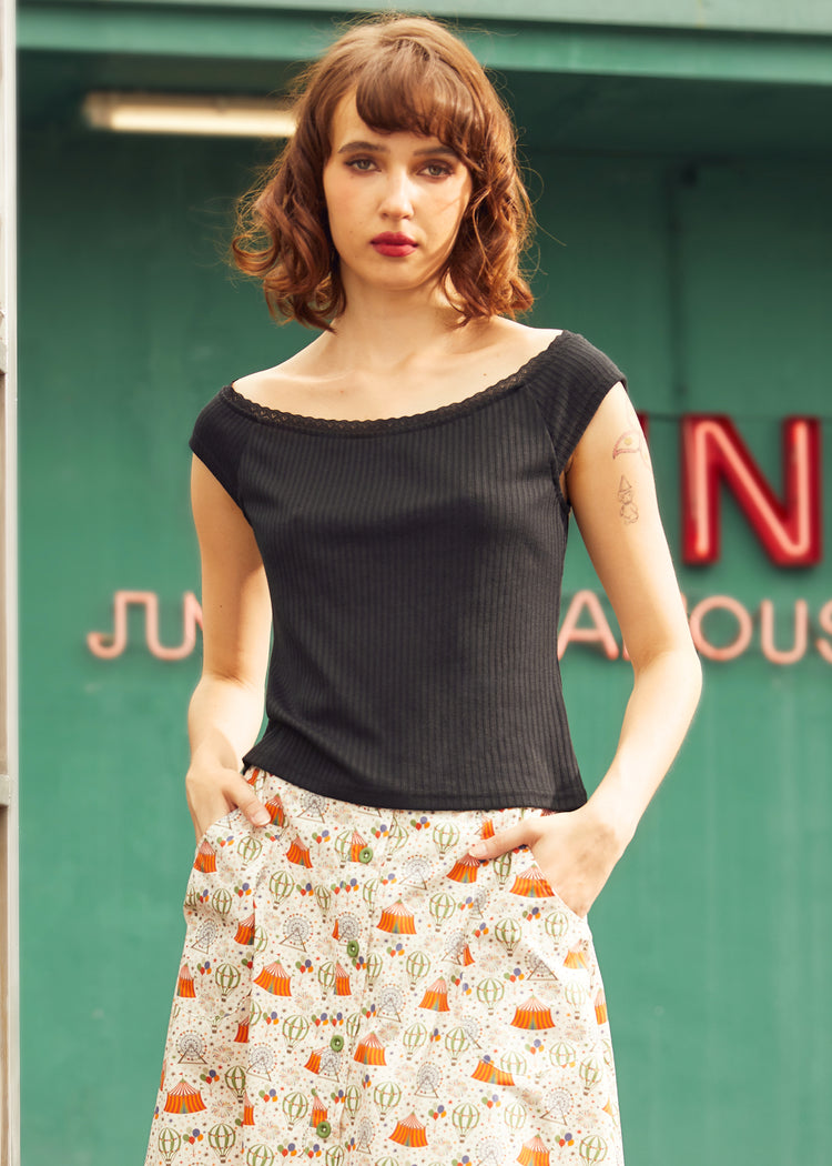 Lace by Day Marilyn Neck Tee