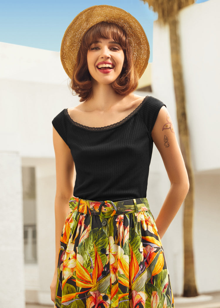 Lace by Day Marilyn Neck Tee