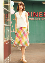 Sweet Stitched Collar V-Neck Top