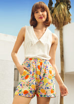 Sweet Stitched Collar V-Neck Top