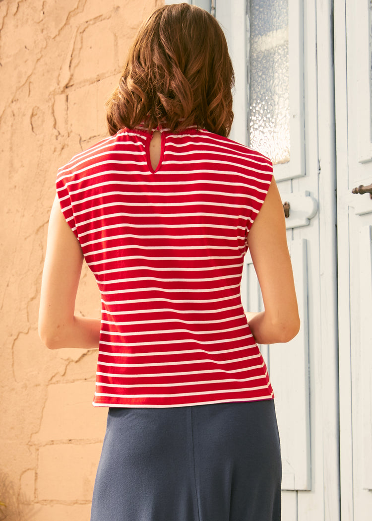 Rydell High Revisited Cap Sleeve Tie-Neck Top