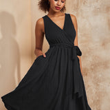 Instant Energy Faux-Wrap Knit Dress