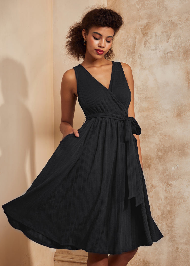 Instant Energy Faux-Wrap Knit Dress