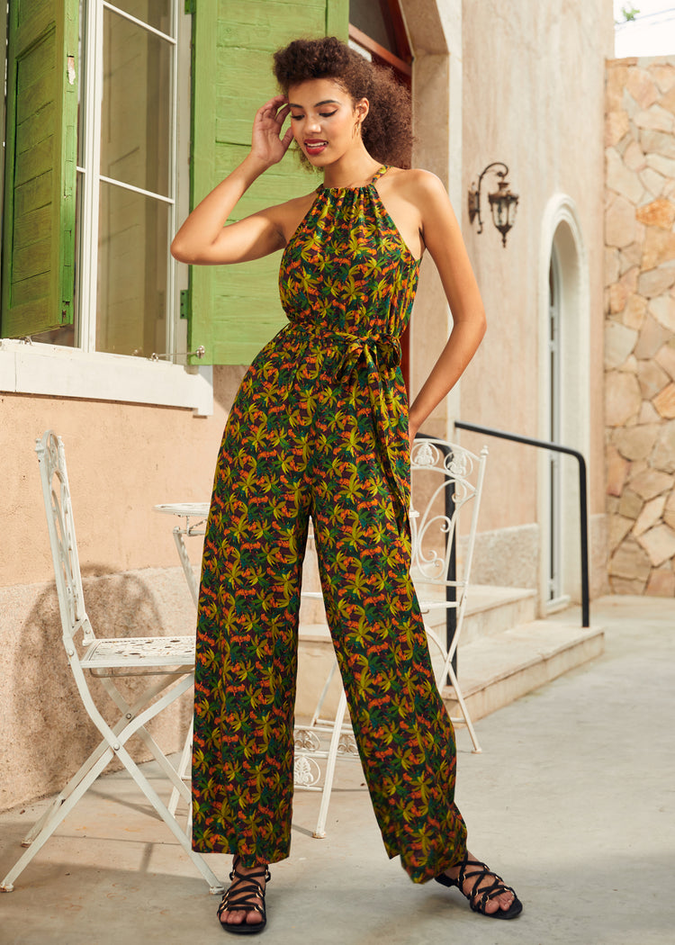 GATHERED NECK TIER MAXI DRESS
