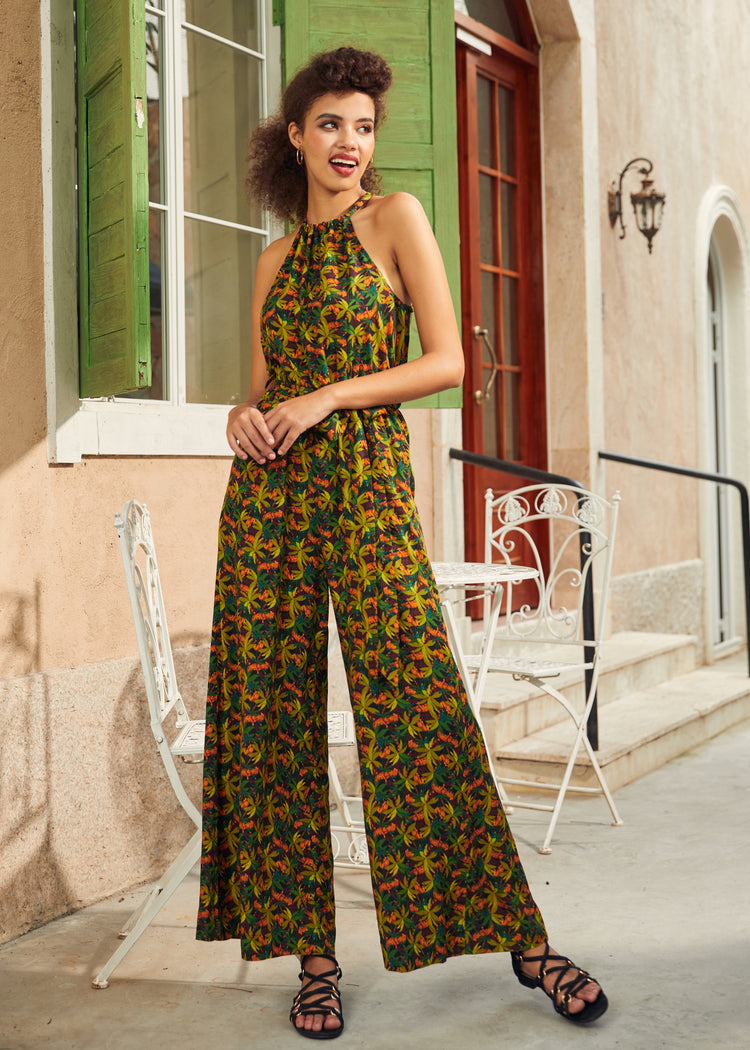 GATHERED NECK TIER MAXI DRESS