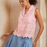 Spotlight Spark Embroidered Sleeveless Shirt (Final Sale)