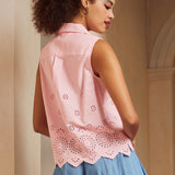 Spotlight Spark Embroidered Sleeveless Shirt (Final Sale)