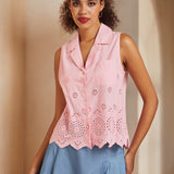 Spotlight Spark Embroidered Sleeveless Shirt (Final Sale)
