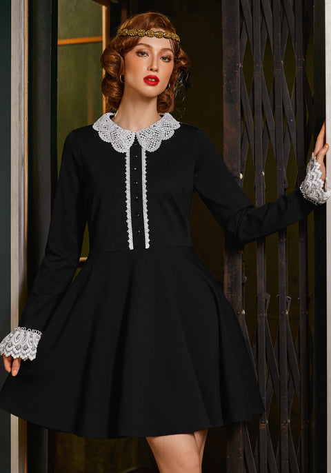 Midnight Manor Fit & Flare Dress ModCloth Midnight Manor Fit & Flare Dress ModCloth