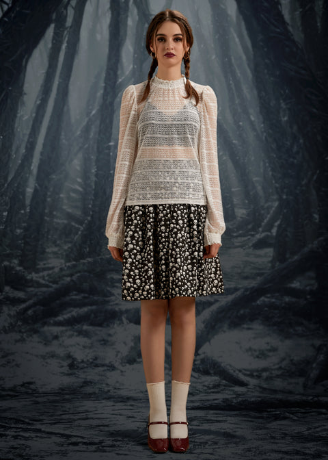 ModCloth Roxanne Smocked Mockneck Blouse
