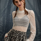 Roxanne Smocked Mockneck Blouse (Final Sale)