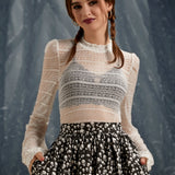 Roxanne Smocked Mockneck Blouse (Final Sale)