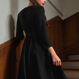 Instant Energy Faux-Wrap 3/4 Sleeve Knit Dress
