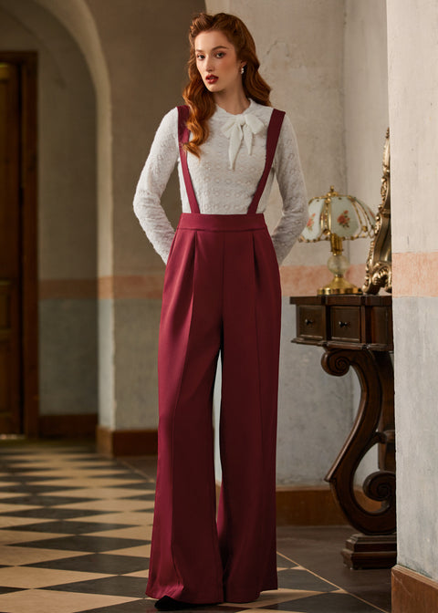 The Headliner Suspender Trousers in Burgundy, Size XL The Headliner Suspender Trousers in Burgundy, Size XL