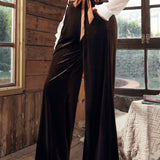 Cider, Spice & Everything Nice Wide Leg Velvet Pants