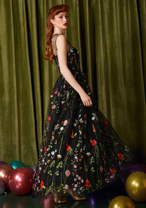 Mystique Mirage Fit & Flare Maxi Dress in Nightshade, Size XL Mystique Mirage Fit & Flare Maxi Dress in Nightshade, Size XL