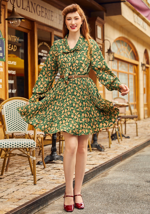 Tail to Tell Pleated Fit & Flare Dress