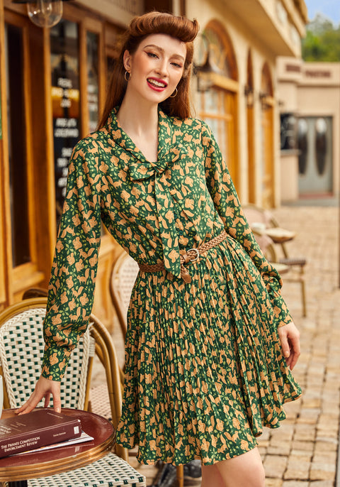 Tail to Tell Pleated Fit & Flare Dress