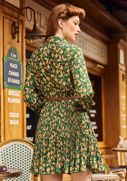 Tail to Tell Pleated Fit & Flare Dress