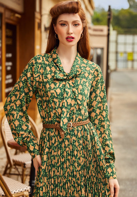 Tail to Tell Pleated Fit & Flare Dress