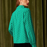 Spot On Keyhole Blouse (Final Sale)