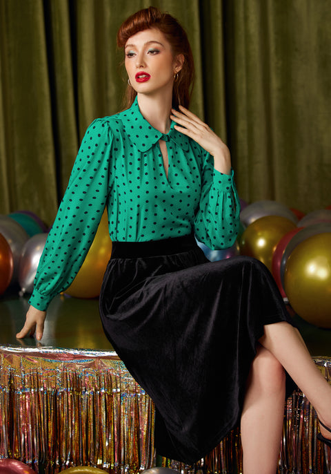 Spot On Keyhole Blouse