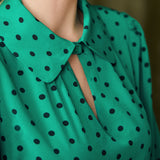 Spot On Keyhole Blouse (Final Sale)