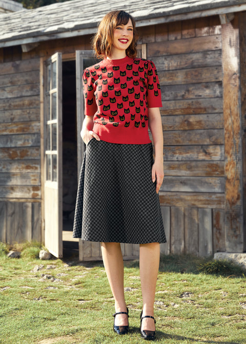 Retro Radiance Puff Shoulder Sweater