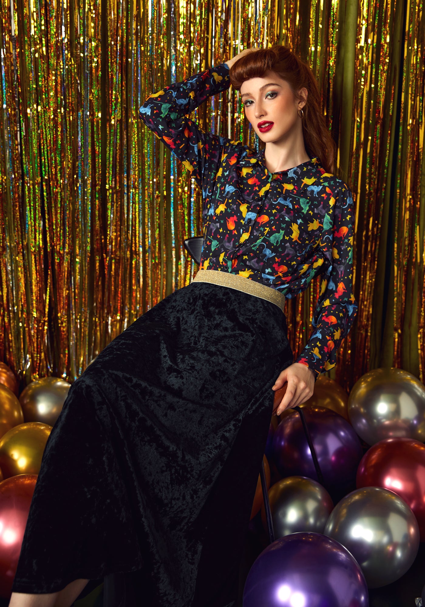 Golden Whispers Velvet Maxi Skirt – ModCloth