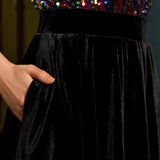Excellence Attained Velvet Midi Skirt (Final Sale)