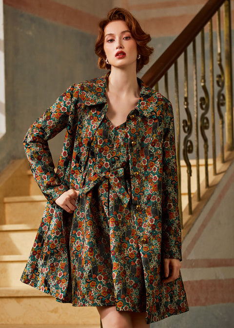 Timeless Brocade Midi Coat
