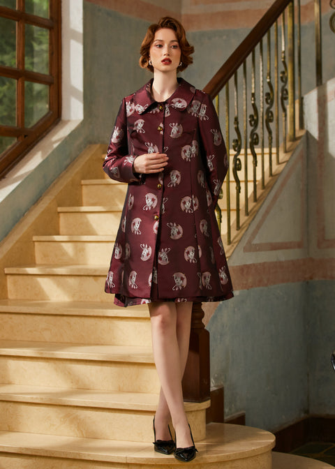 Timeless Brocade Midi Coat