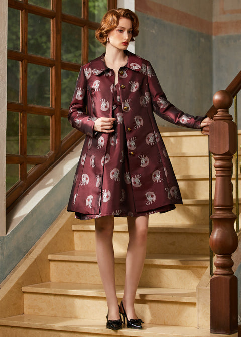 Timeless Brocade Midi Coat