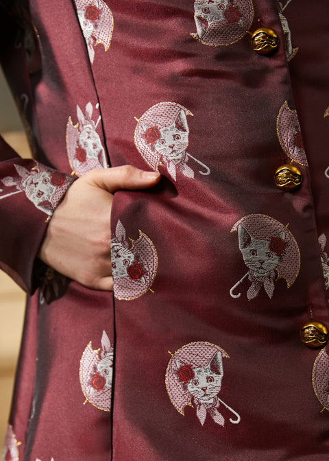 Timeless Brocade Midi Coat